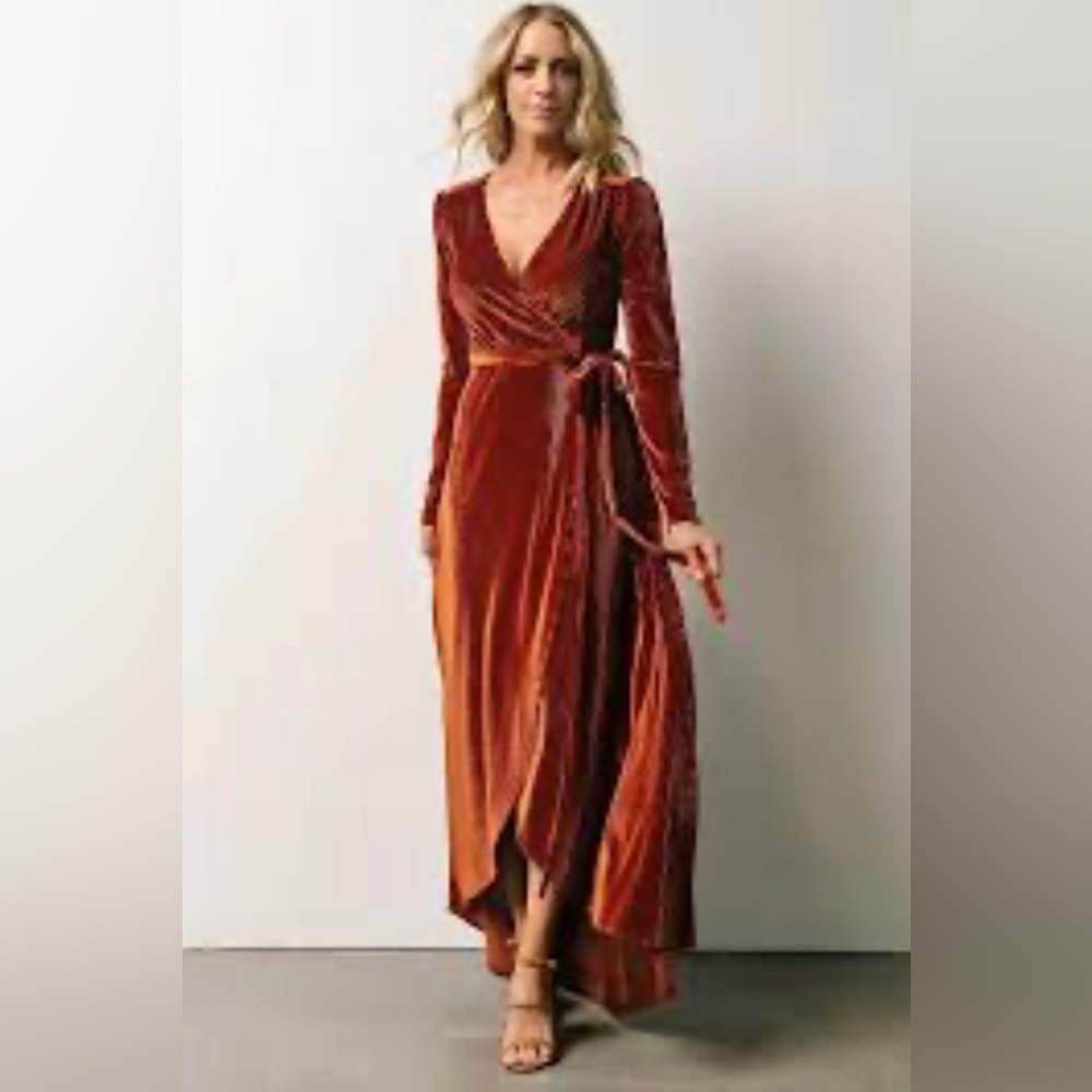 Baltic Born Rust Velvet Maxi Dress